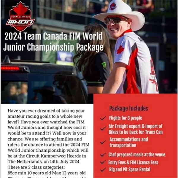 2024 Team Canada FIM World Junior Championship Package Direct